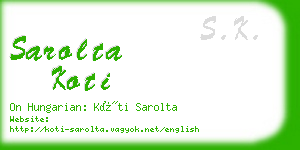 sarolta koti business card